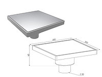 Сливной трап вертикальный D 50, решетка нерж. 200х200 мм, NOVA