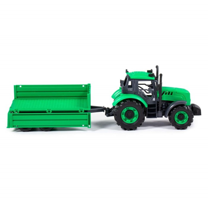 Трактор «Прогресс» с бортовым прицепом, инерционный, цвет зелёный - фото 6 - id-p199392255