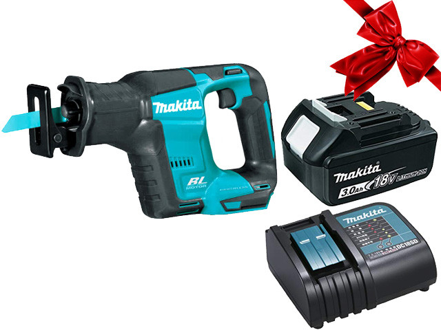 Аккум. сабельная пила MAKITA DJR 188 Z в кор. + АКЦИЯ (BL1830B + DC18SD) (18.0 В, 1 акк., 3.0 А/ч, Li-Ion, - фото 1 - id-p199388273