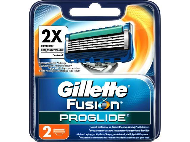 Кассеты сменные для бритвы Fusion Proglade 2 шт. Gillette - фото 1 - id-p199396014