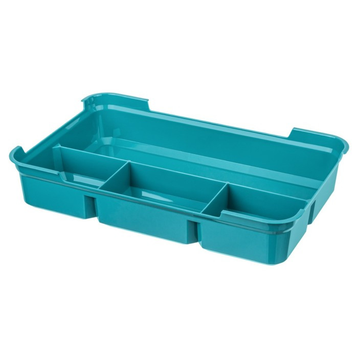 Ящик универсальный GRAND BOX, цвет голубой, с замками и вставкой-органайзером, 6,65 л . - фото 4 - id-p199394662
