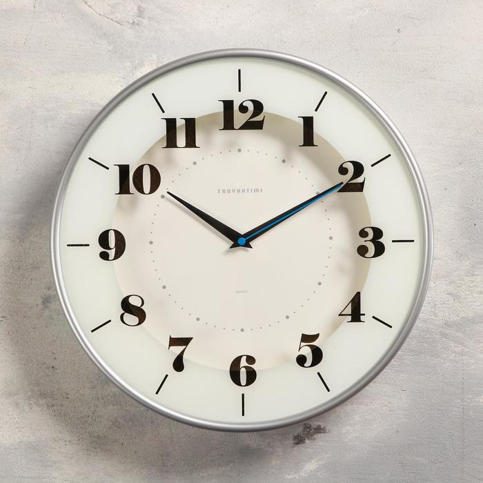 Часы настенные, серия: Классика, плавный ход, d=30.5 см, печать по стеклу - фото 1 - id-p199417621
