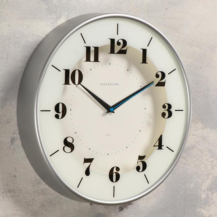 Часы настенные, серия: Классика, плавный ход, d=30.5 см, печать по стеклу - фото 2 - id-p199417621