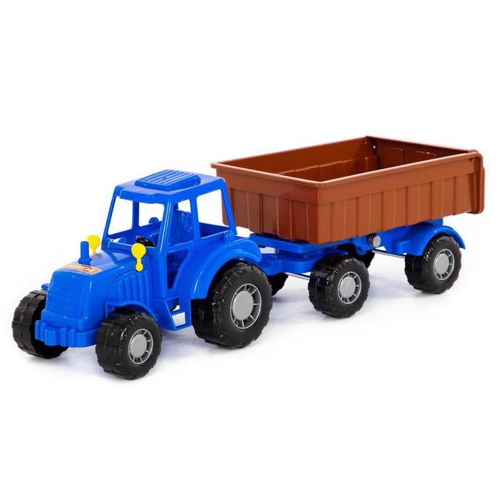 Трактор с прицепом №1, цвет синий (в сеточке) - фото 1 - id-p199392447