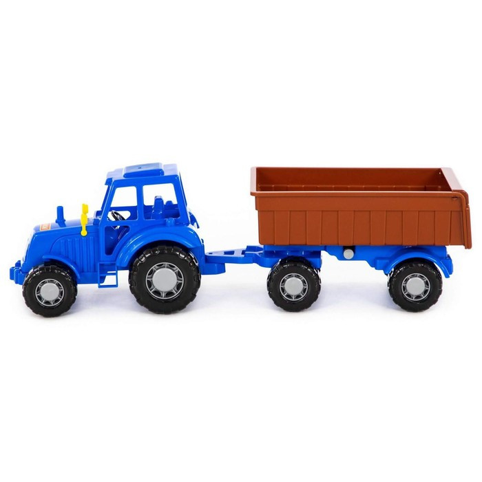 Трактор с прицепом №1, цвет синий (в сеточке) - фото 2 - id-p199392447