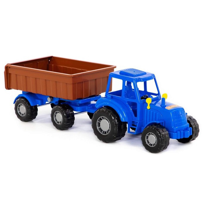 Трактор с прицепом №1, цвет синий (в сеточке) - фото 5 - id-p199392447