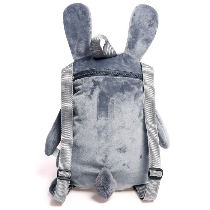 Мягкая игрушка-рюкзак «Зайка», цвет серый - фото 4 - id-p199389553