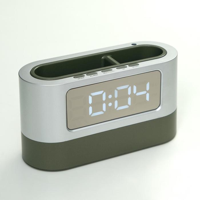 Часы настольные электронные, с органайзером, календарем, будильником, секундомером, 3ААА - фото 1 - id-p199418696