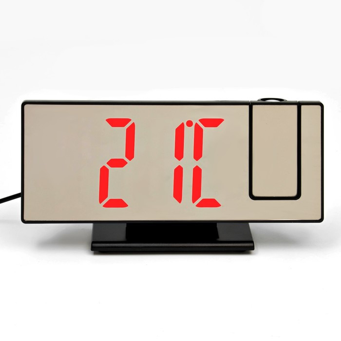 Часы настольные электронные с проекцией: будильник, термометр, календарь, USB, 18.5 x 7.5 см - фото 4 - id-p199418708