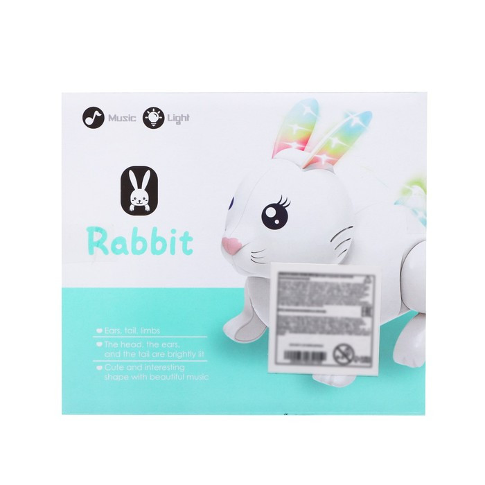 Кролик «Белый», свет и звук, работает от батареек, цвет белый - фото 5 - id-p199410806