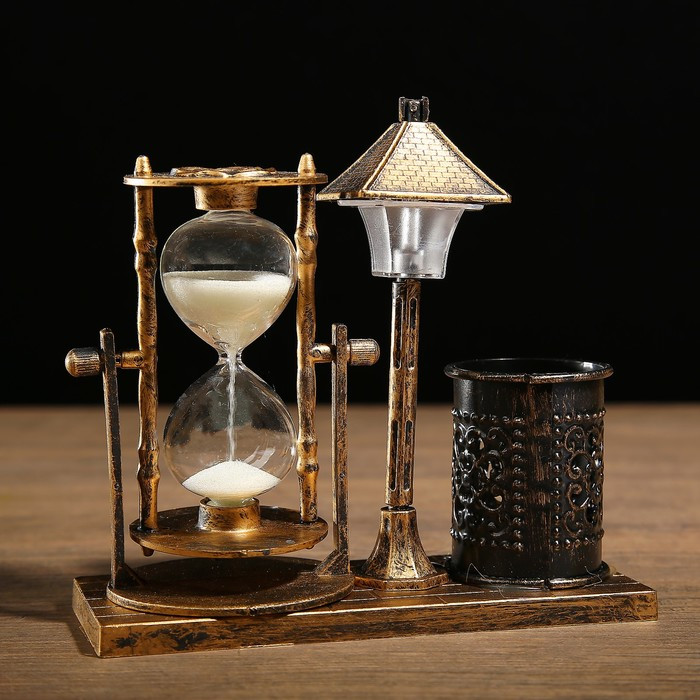 Песочные часы "Уличный фонарик",сувенирные,подсветка,каранд-цей, 6.5 х 15.5 х 14.5 см, микс - фото 2 - id-p199418789