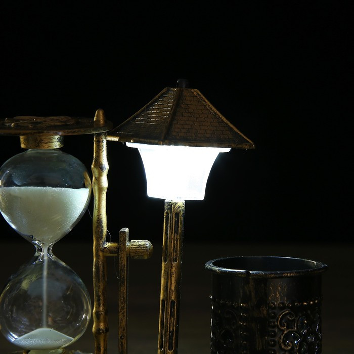 Песочные часы "Уличный фонарик",сувенирные,подсветка,каранд-цей, 6.5 х 15.5 х 14.5 см, микс - фото 3 - id-p199418789