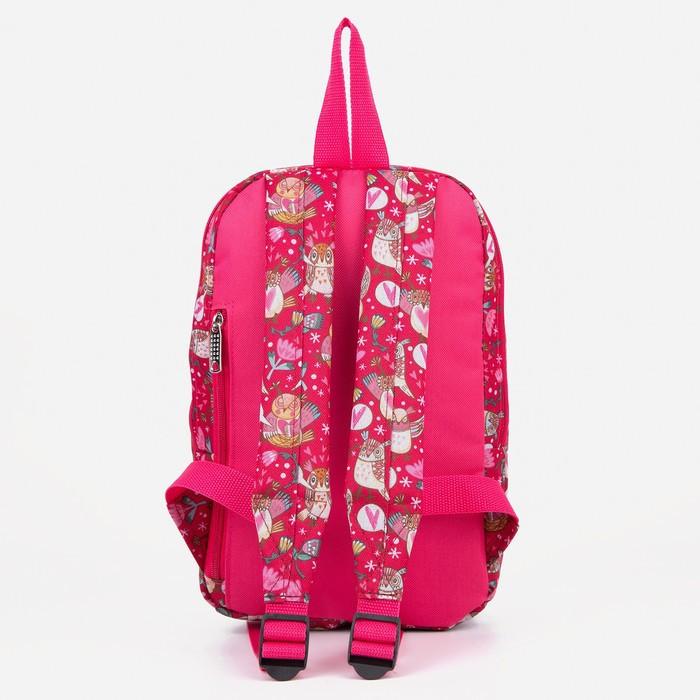 Рюкзак на молнии, 2 наружных кармана, цвет розовый - фото 2 - id-p199429869