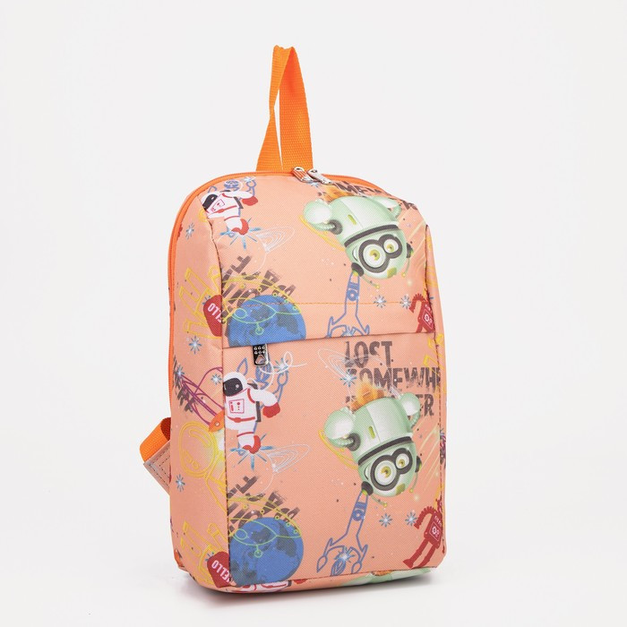 Рюкзак на молнии, 2 наружных кармана, цвет оранжевый - фото 3 - id-p199429871