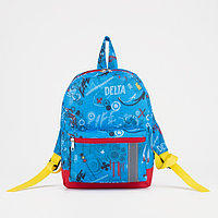 Рюкзак на молнии, наружный карман, светоотражающая полоса, цвет голубой