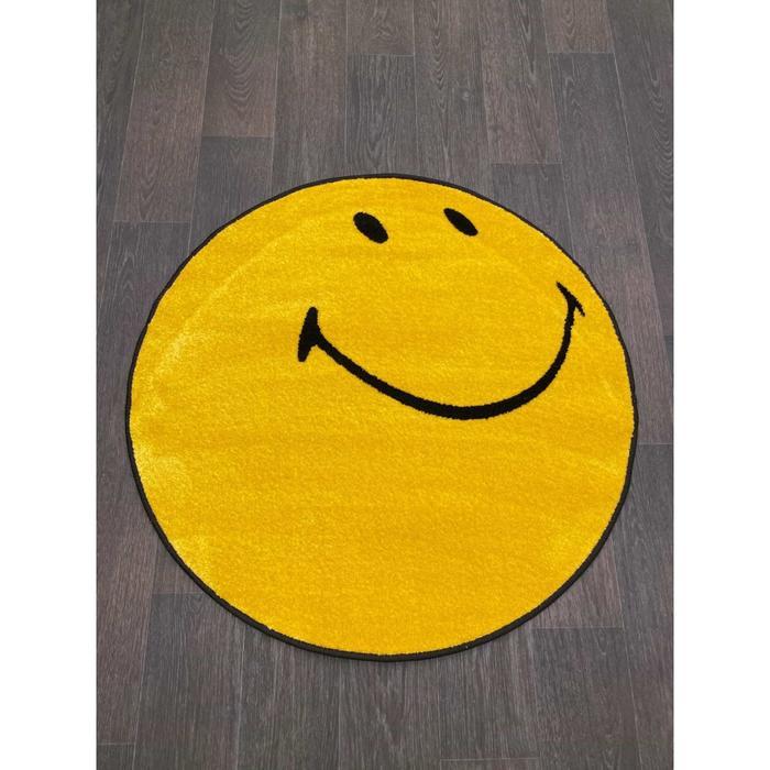 Ковёр круглый Smile nc21, 100x100 см, цвет yellow - фото 1 - id-p199419856