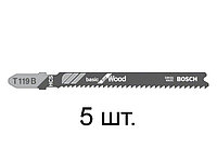 Пилка лобз. по дереву T119B (5 шт.) BOSCH (пропил прямой, тонкий, для базовых работ)