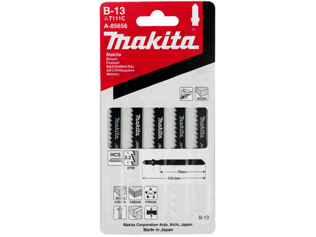 Пилка лобз. по дереву B-13 (5 шт.) MAKITA (пропил прямой, грубый,) - фото 1 - id-p199407034