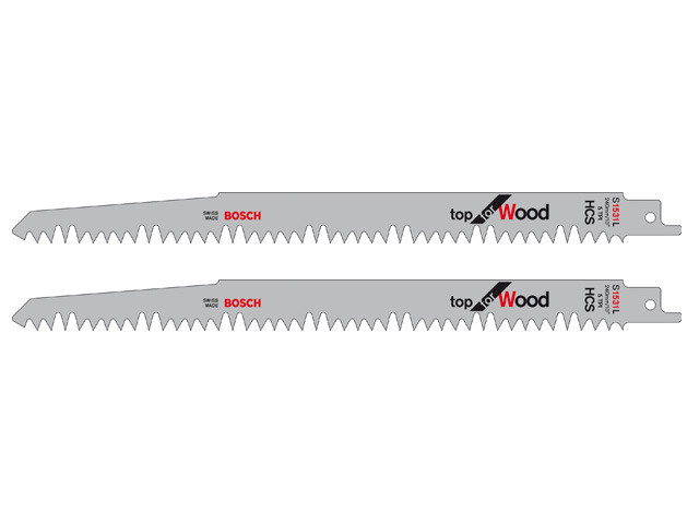 Пилка сабельная по дереву S 1531 L (2 шт.) BOSCH (пропил прямой, грубый, быстрый рез)