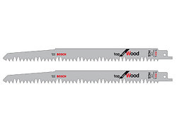 Пилка сабельная по дереву S 1531 L (2 шт.) BOSCH (пропил прямой, грубый, быстрый рез)