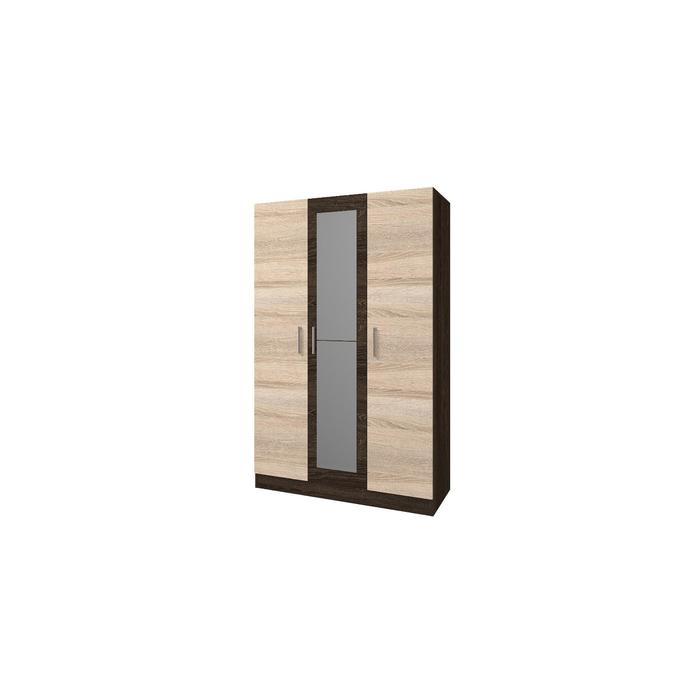 Шкаф 3-х створчатый с зеркалом «Леси», 120 × 46,6 × 190 см, цвет кантербери/сонома - фото 1 - id-p199433947