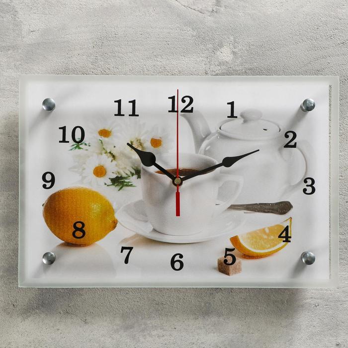 Часы настенные, серия: Кухня, "Чайная церемония и лимон", 20х30 см - фото 1 - id-p199417864