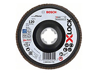 Круг лепестковый 125х22.2 мм G120 конический BEST FOR METAL X-LOCK BOSCH