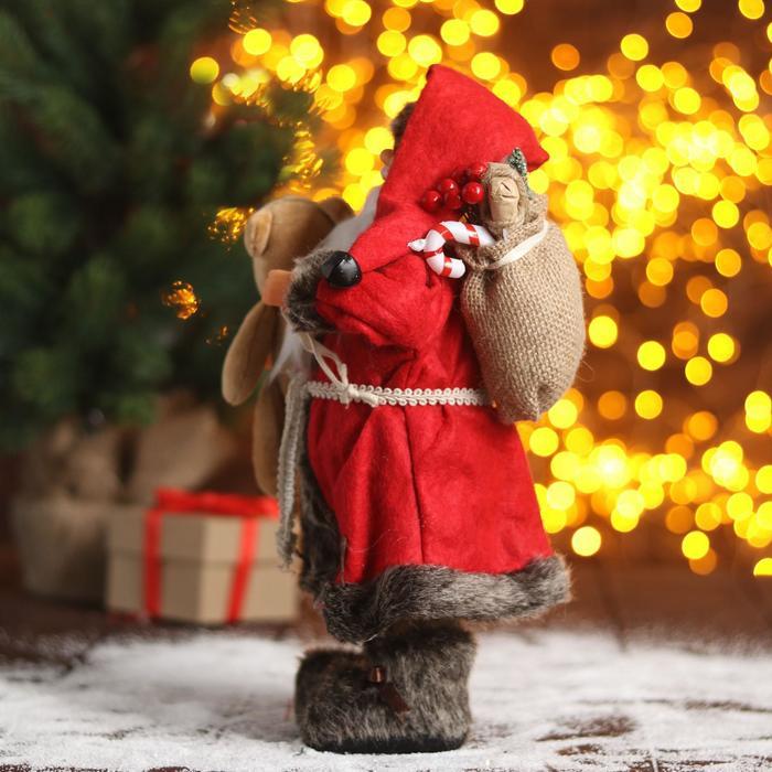 Дед Мороз "В красной шубке с мишкой" 16х30 см - фото 2 - id-p199414874