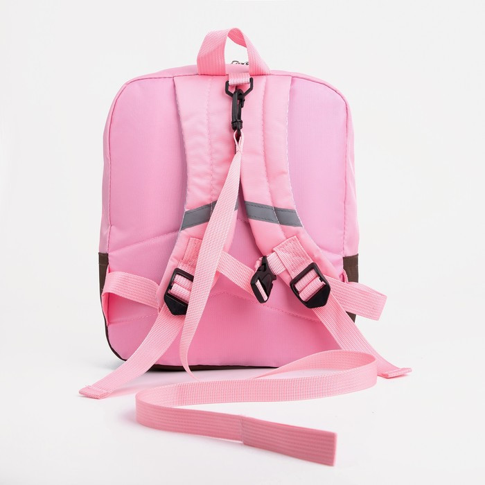 Рюкзак детский на молнии, светоотражающие элементы, цвет розовый - фото 3 - id-p199429969