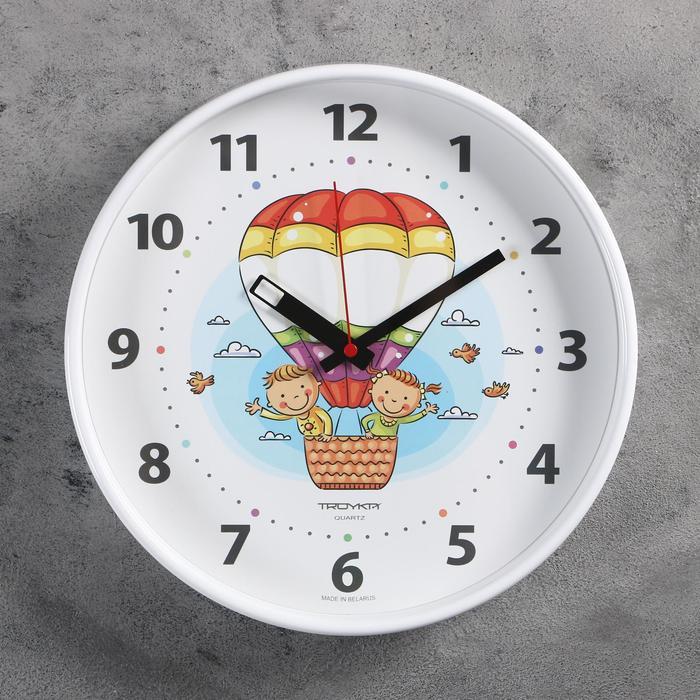 Часы настенные, серия: Детские, "Воздушный шар", дискретный ход, d-30 см - фото 1 - id-p199416909