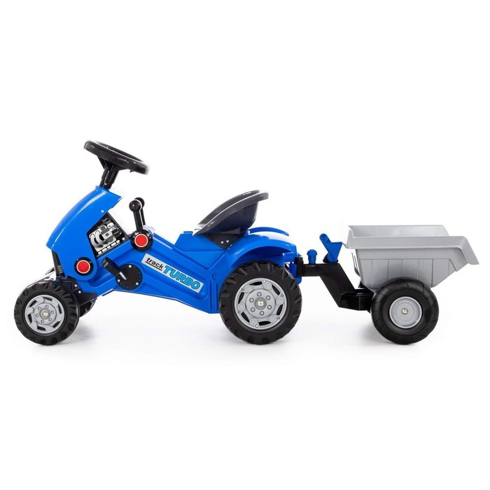 Педальная машина для детей Turbo-2, с полуприцепом, цвет синий - фото 2 - id-p199412918