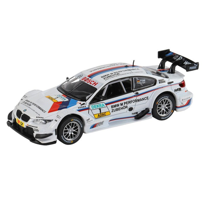 Машина металлическая BMW M3 DTM 1:32, инерция, световые и звуковые эффекты, открываются двери, цвет белый - фото 3 - id-p199392713