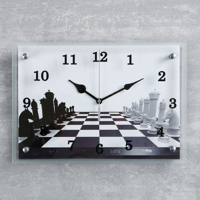Часы настенные, серия: Интерьер, "Шахматная партия" 25х35 см - фото 1 - id-p199417946