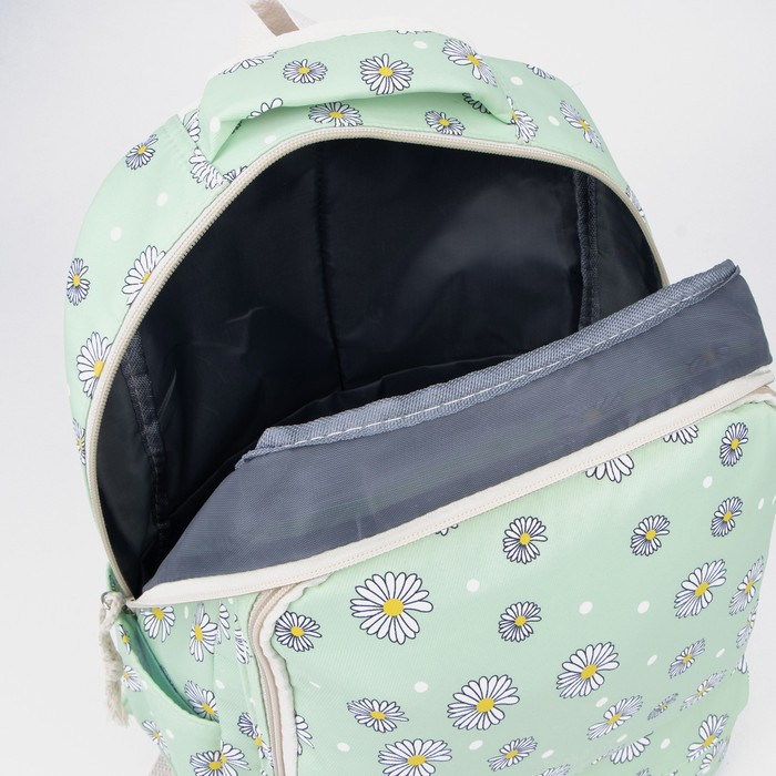 Рюкзак на молнии, сумка, косметичка, цвет зелёный - фото 5 - id-p199430015
