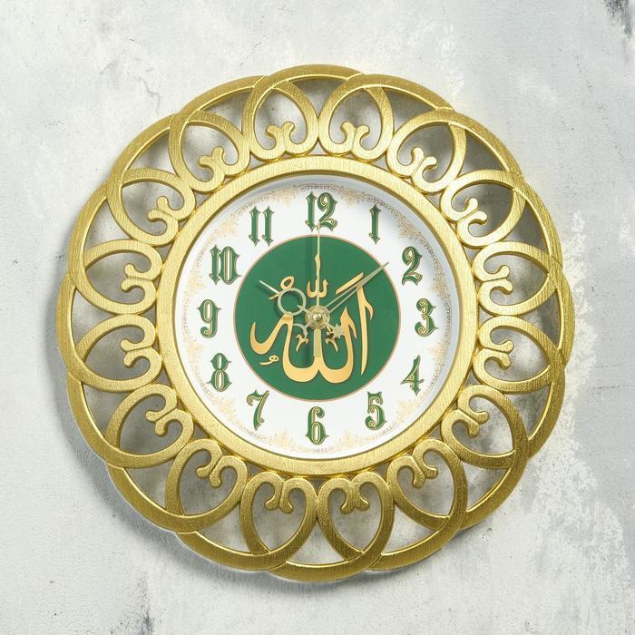 Часы настенные "Молитва", плавный ход, d=30 см, корпус золотой - фото 1 - id-p199416960