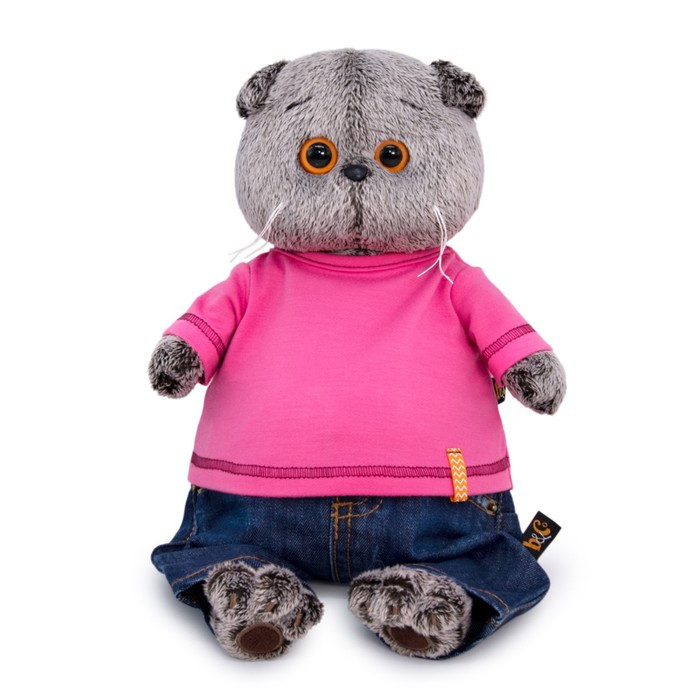 Мягкая игрушка «Басик в джинсах и малиновой футболке», 30 см - фото 4 - id-p199391385
