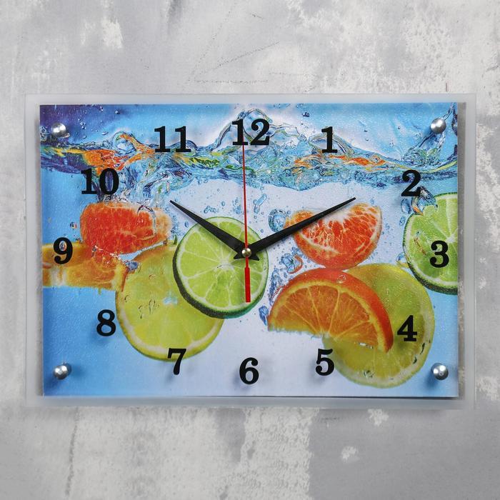 Часы настенные, серия: Кухня, "Лайм и апельсин" 25х35 см - фото 1 - id-p199417995