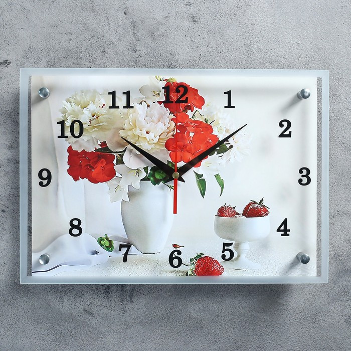 Часы настенные, серия: Цветы, "Цветы в вазе", 25х35 см - фото 1 - id-p199418003