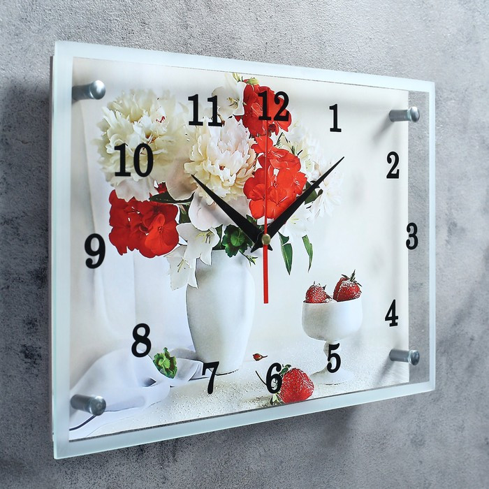 Часы настенные, серия: Цветы, "Цветы в вазе", 25х35 см - фото 2 - id-p199418003