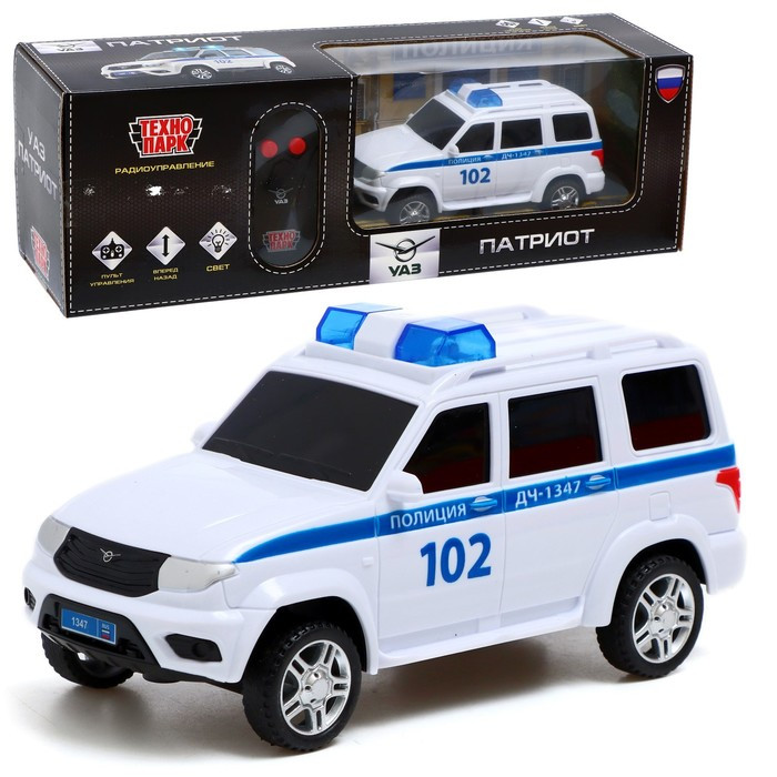 Машина радиоуправляемая «УАЗ Патриот. Полиция» 15,5 см, свет, белый PATRIOT - фото 1 - id-p199392790