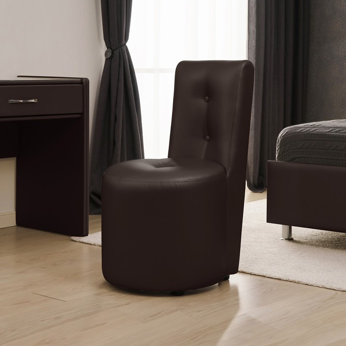 Кресло «Рондель», 500 × 550 × 915 мм, металлические пуговицы, экокожа, цвет пралине - фото 1 - id-p199433096