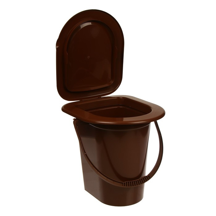 Ведро-туалет, h = 39 см, 17 л, съёмный стульчак, коричневое - фото 3 - id-p199435115