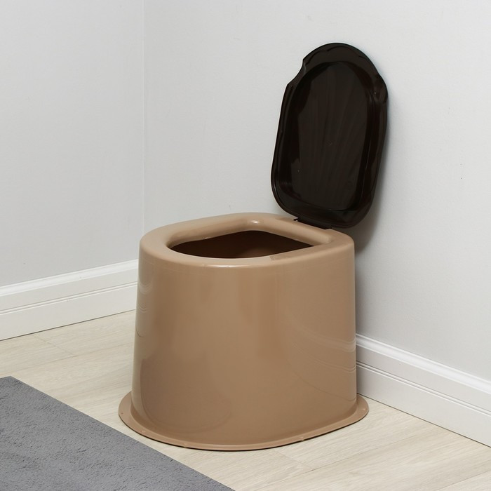 Туалет дачный, h = 38 см, без дна, с отверстиями для крепления к полу, бежевый - фото 1 - id-p199435116