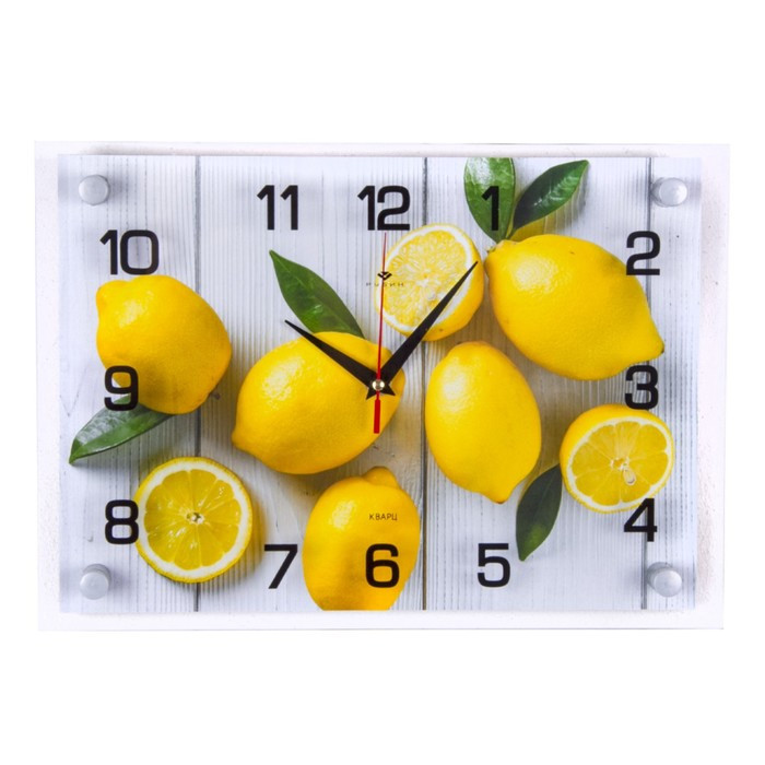 Часы-картина настенные, серия: Кухня, "Лимоны на столе", плавный ход, 25 x 35 см - фото 1 - id-p199418069