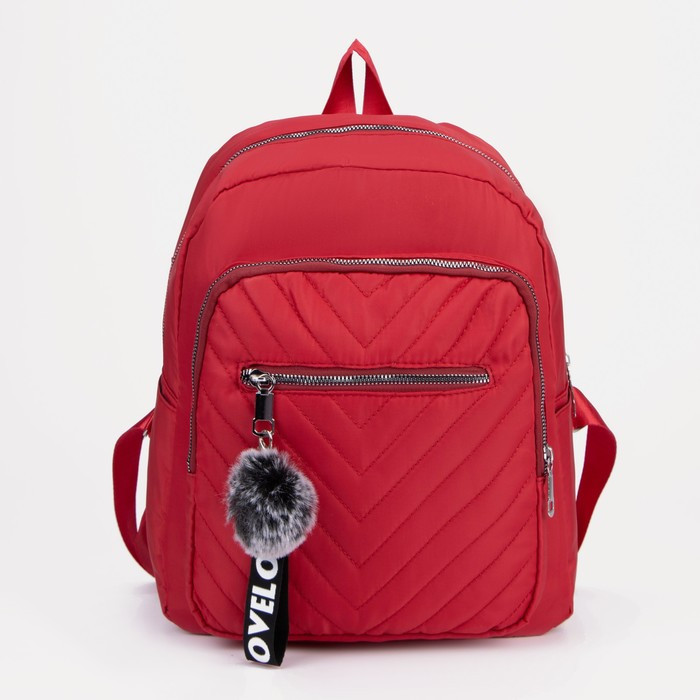 Рюкзак, отдел на молнии, 2 наружных кармана, цвет красный - фото 1 - id-p199430128