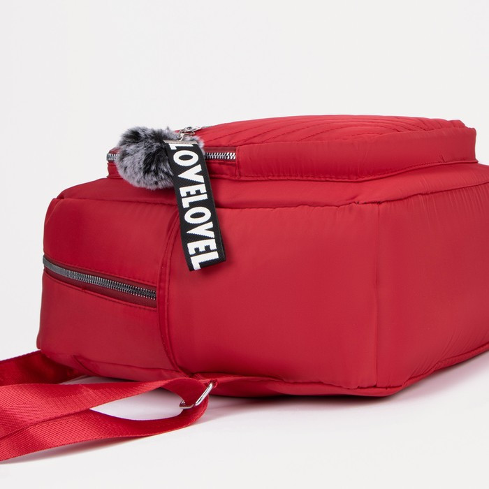 Рюкзак, отдел на молнии, 2 наружных кармана, цвет красный - фото 3 - id-p199430128