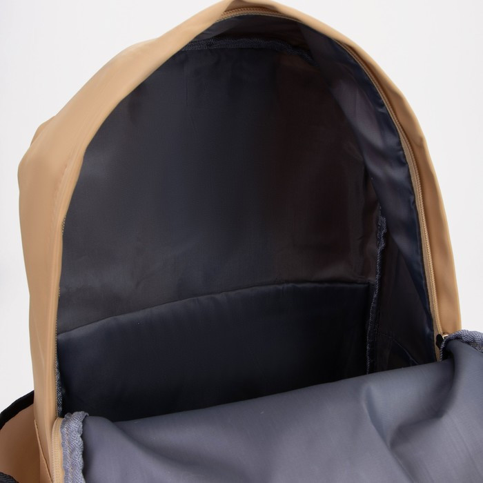 Рюкзак на молнии, наружный карман, 2 боковых кармана, цвет бежевый - фото 4 - id-p199430132