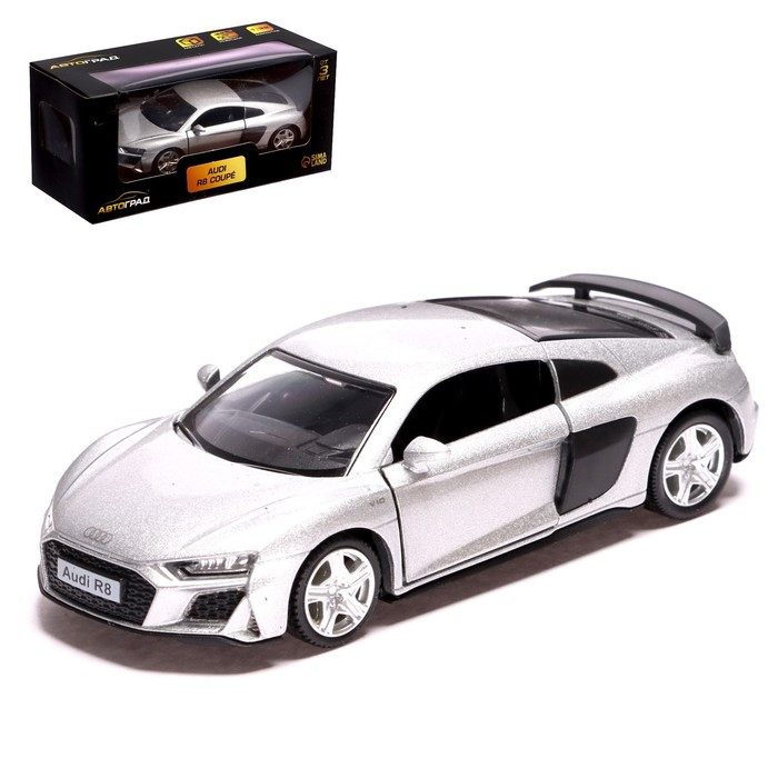 Машина металлическая AUDI R8 COUPE, 1:32, инерция, открываются двери, цвет серый - фото 1 - id-p199413079