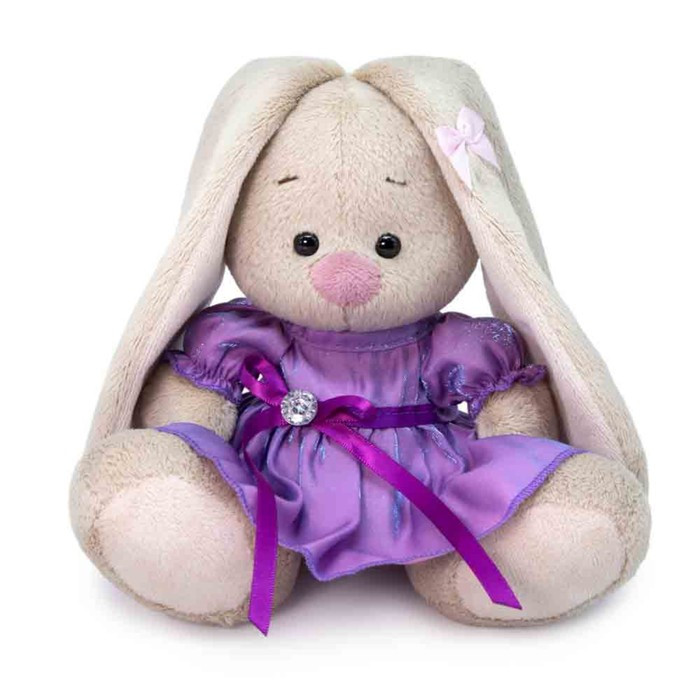 Мягкая игрушка «Зайка Ми», в сиреневом платье с блеском, 15 см - фото 1 - id-p199389961