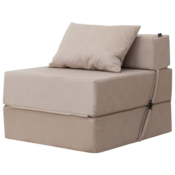 Бескаркасное кресло-кровать «Эссен», велюр, цвет бежевый - фото 1 - id-p199433177